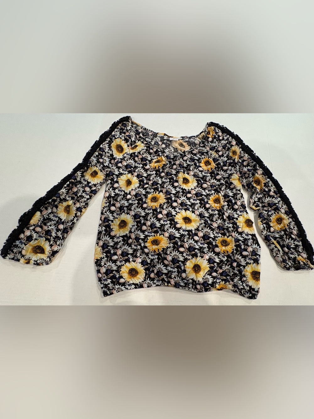 Wrangler Black and Yellow Sunflower Top